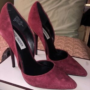 Burgundy suede heels